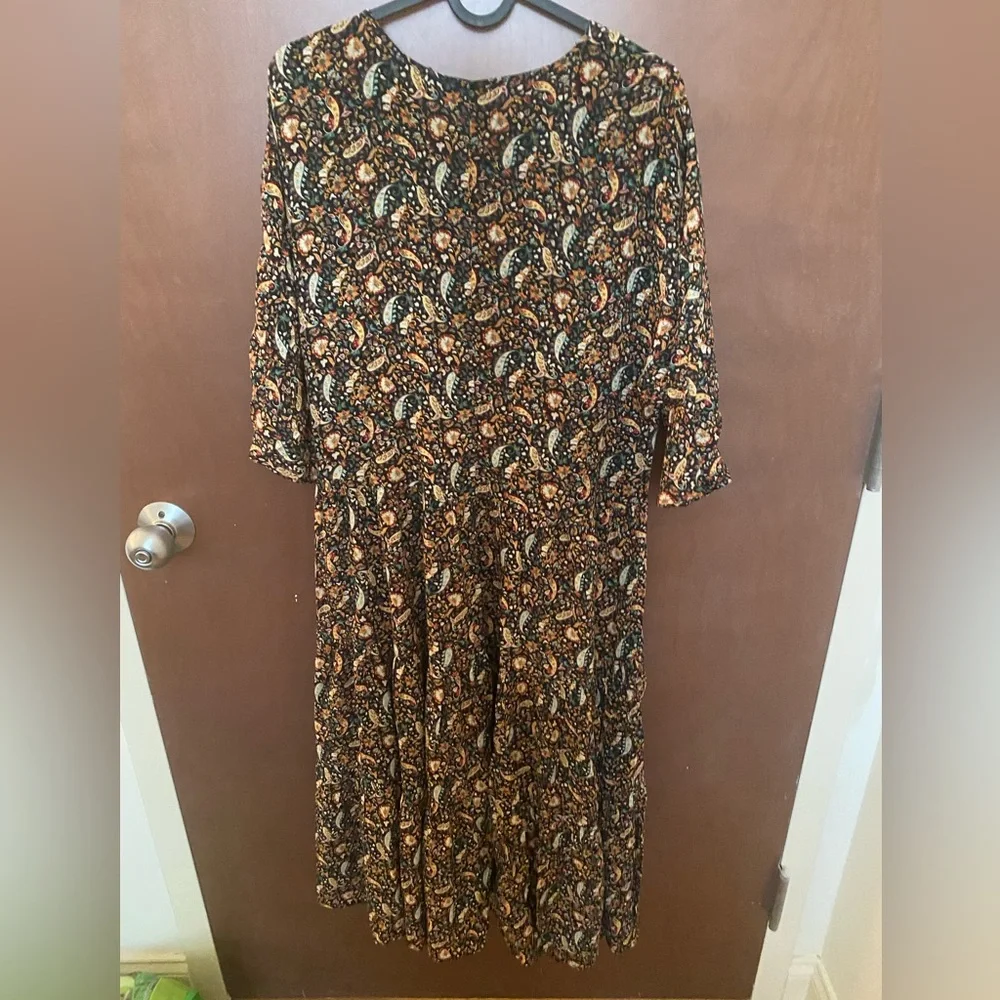V neck zara long flowy dress
